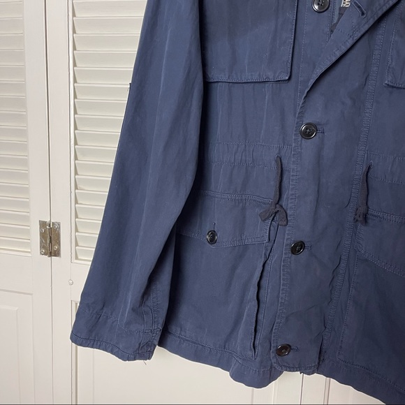 New J. CREW Medium Men's Field Mechanic Jacket Navy Blue Coat Hooded Military M - Picture 5 of 11